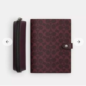 Coach Gunmetal/Currant Notebook and Pencil Case Set-CCP97